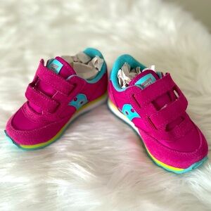 Saucony Baby Jazz Hook & Loop Athletic Shoes Toddler Girls 7M Pink/Teal